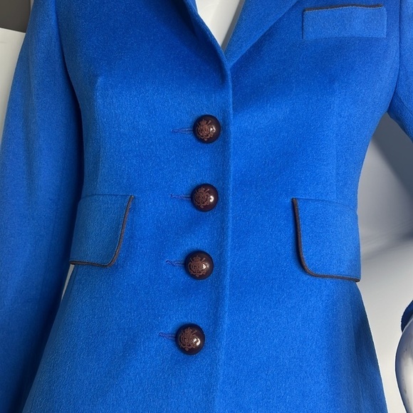 Algo of Switzerland Sz 32 / US 4 Electric Blue Cashmere Fitted Blazer - New - Picture 7 of 11